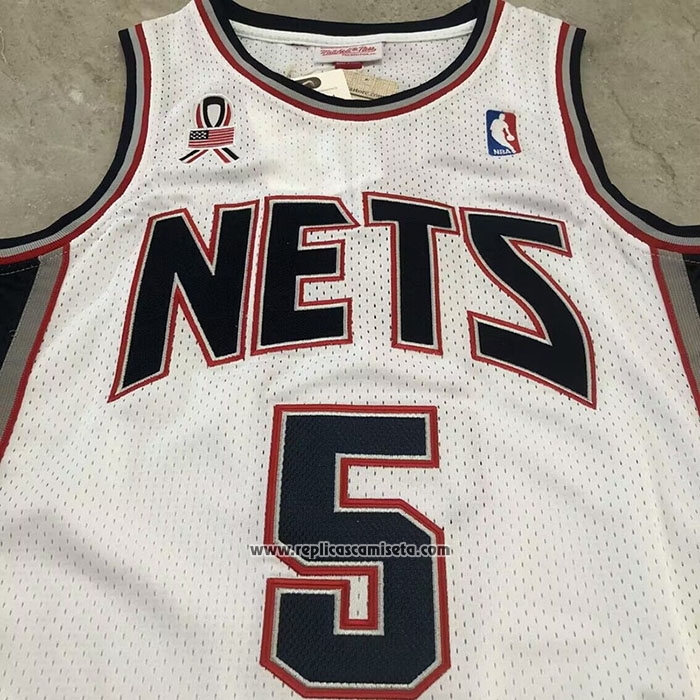 Camiseta Brooklyn Nets Jason Kidd #5 Mitchell & Ness 2006-07 Blanco